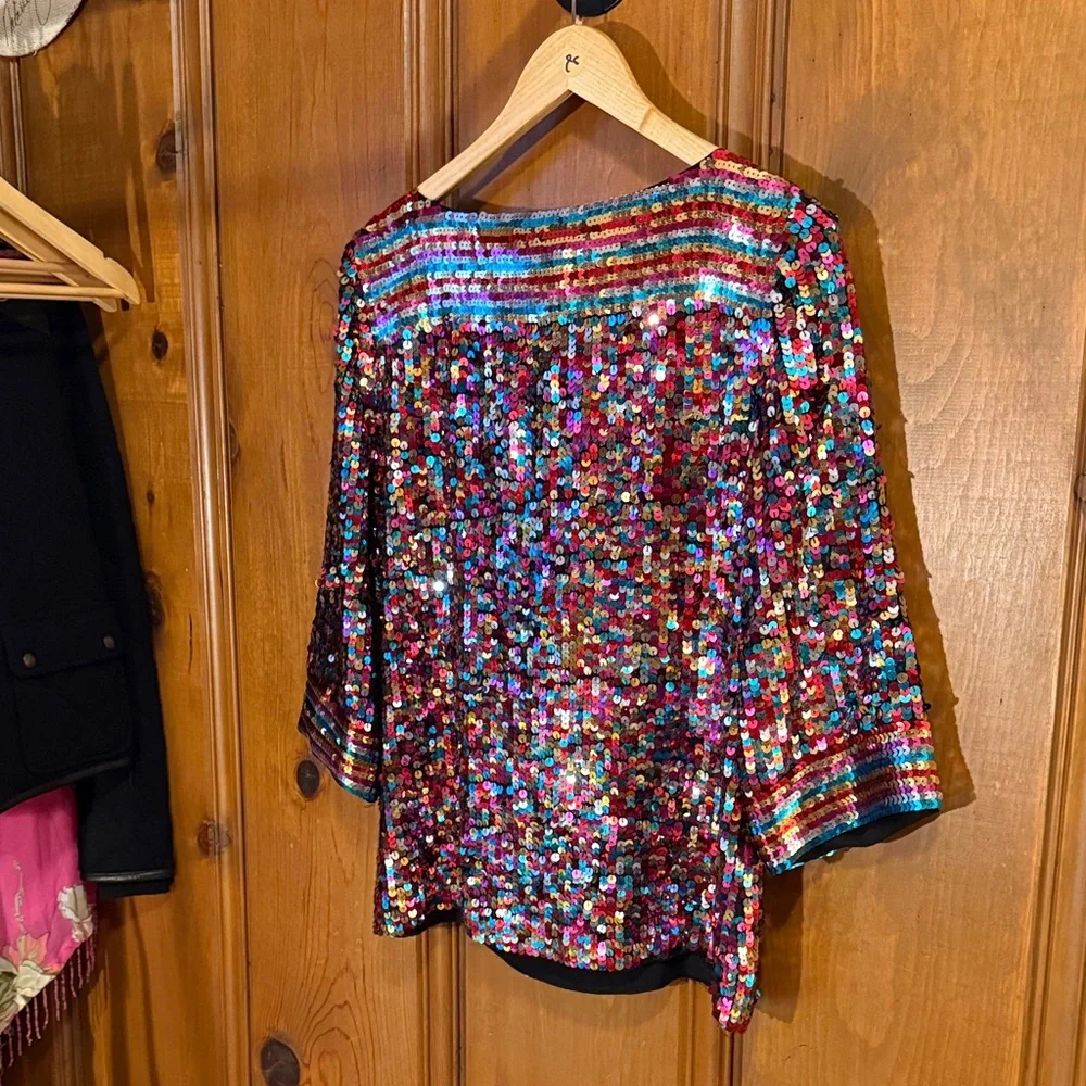 Trina Turk Multicolor Sequin Blouse - Picture 4 of 4